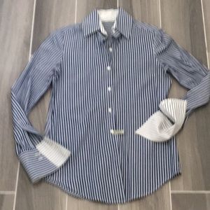 Ladies Charles Nolan Striped Cotton Blouse